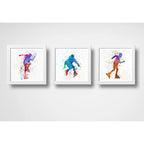Set 3 Cuadros Patines Pop Art Rollers Deportes Skate Club