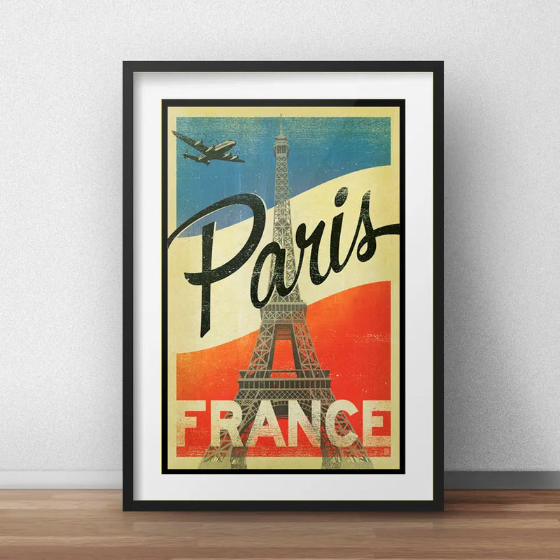 Set 3 Cuadros Londres Paris Nueva York Ciudades Con Paspartu