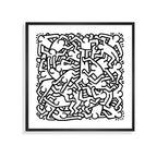 Cuadro Keith Haring Humanism Arte Obra Decoracion 33x33cm Marco Negro