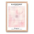 Cuadro Dormitorio Living Kandinsky Cuadrado Niebla Rosa Oak Marco Marrón Claro