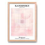Cuadro Dormitorio Living Kandinsky Cuadrado Niebla Rosa Oak Marco Marrón Claro