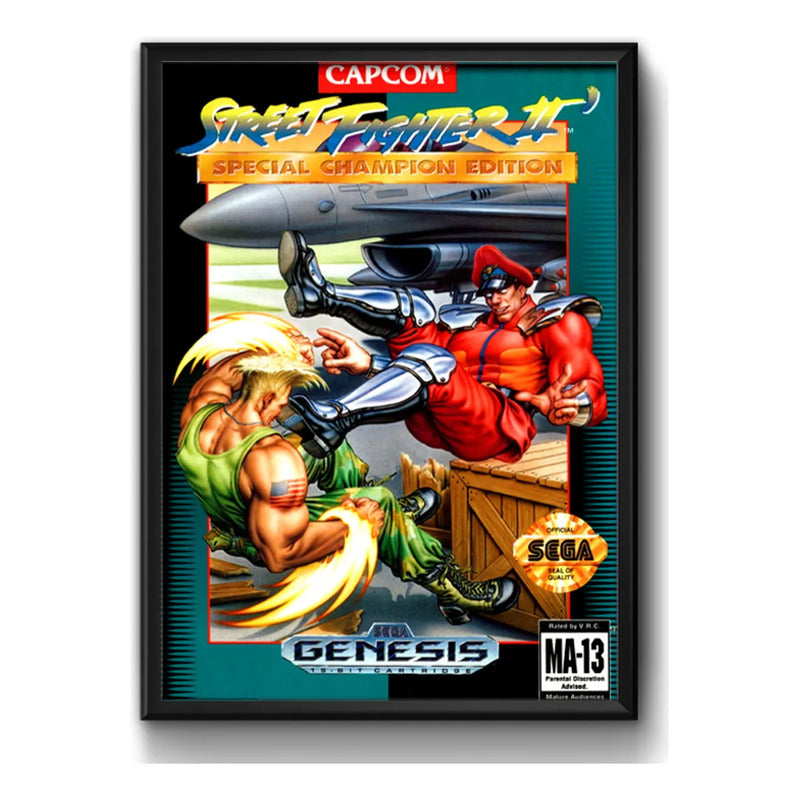 Cuadro Street Fighter 2 Juego Retro Game Geek Decoracion