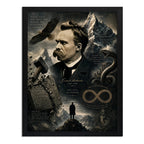 Cuadro Friedrich Nietzsche Arte Retro Obras Escritor Aleman Marco Negro