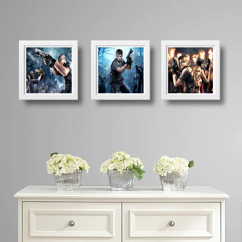 Set 3 Cuadros Resident Evil Re4 Juego Game Decoracion Geek