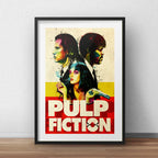Cuadro Pulp Fiction Pop Art Colors Cine Decoracion Paspartú Marco Negro