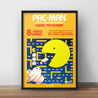 Cuadro Pac-man Game Retro Videojuego Arcade Gamer Decoracion Marco Negro