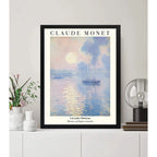 Cuadro Dormitorio Living Claude Monet Horizonte Lavanda Mar Marco Negro