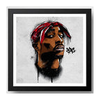 Cuadro Tupac Shakur Rap Rapper Musica Pop Art Decoracion Marco Negro