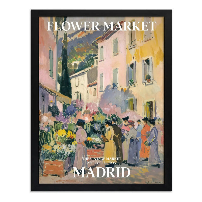 Cuadro Dormitorio Flower Market Flores Ciudades Matisse Arte Flower Market Madri Marco Negro