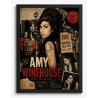 Cuadro Amy Winehouse Soul Jazz R&b Blues Arte Rock Vintage Marco Negro
