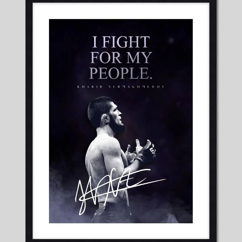 Cuadro Khabib Nurmagomedov Motivacional Deporte Mma Ufc Gym Khabib Frase 2 Marco Negro