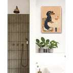 Cuadro Cocina Living Perro Dachshund Salchicha Aperol Oak Marco Marrón Claro