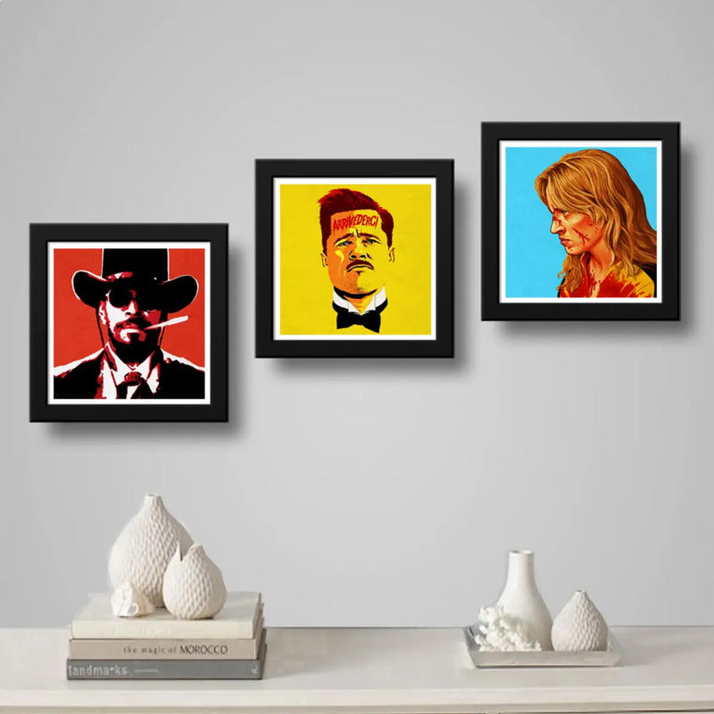 Set 3 Cuadros Tarantino Pop Art Peliculas Cine Decoracion