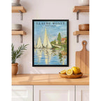 Cuadro Claude Monet Regatas En Argenteuil Nautico Decoracion Marco Negro
