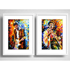 Set 2 Cuadros Eric Clapton Jimi Hendrix Pop Art Con Paspartú