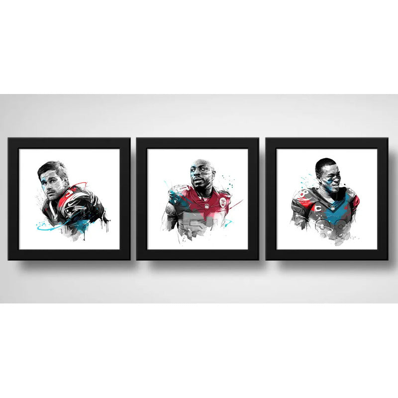 Set 3 Cuadros Super Bowl Nfl Futbol Americano Jugadores Club