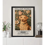 Cuadro Perro Flores William Morris Art & Craft 8 Botanico Marco Negro