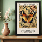 Cuadro Mariposa William Morris Botanico Flores 4 Exposición Marco Negro