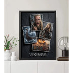 Cuadro Vikings Serie Tv Vikingos Arte Medieval Decoracion Marco Negro