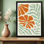Cuadro Boho Botanico Flores Plantas Abstracto Tonos Nude Flores Boho 2 Negro