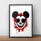 Cuadro Raton Mickey Mouse Hipster Arte Urbano Con Paspartú Marco Negro