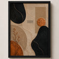 Cuadro Dormitorio Living Boho Abstracto Texturas Bronce Brs2 Marco Negro
