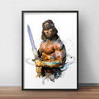 Cuadro Conan El Bárbaro Pop Art Pelicula Schwarzenegger