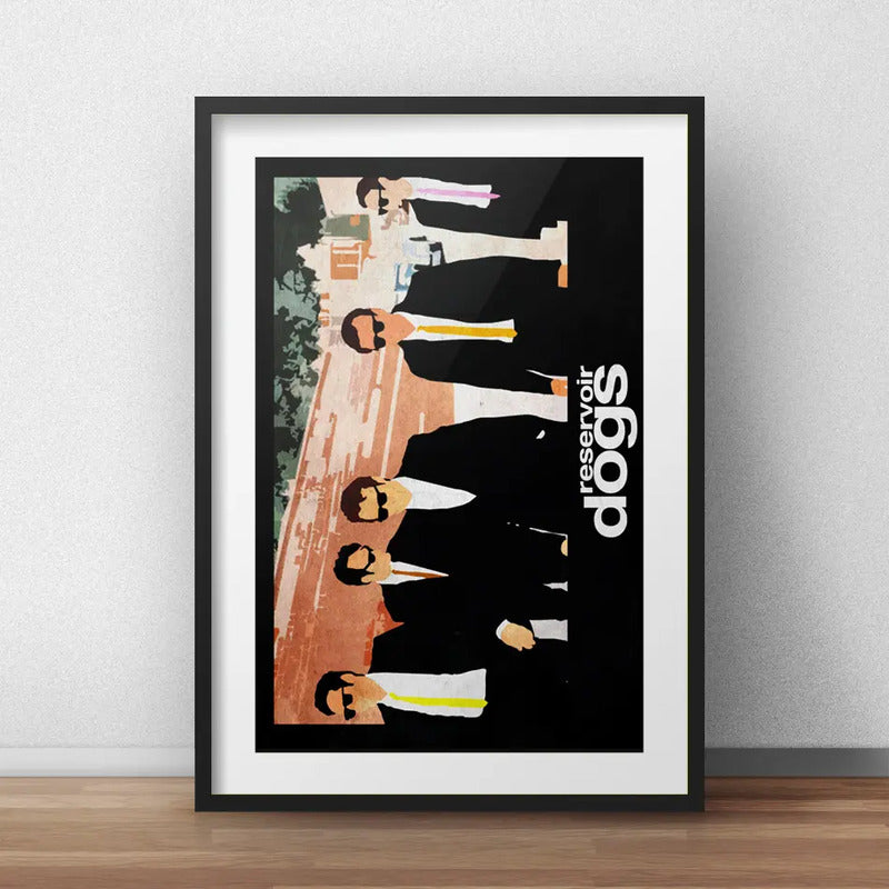 Cuadro Perros Reserva Reservoir Dogs Minimalista C/ Paspartú Marco Negro