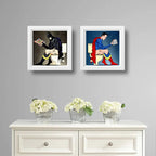 Set 2 Cuadros Batman Superman Baño Héroes Comics Decoracion