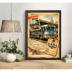 Cuadro Onda Ómnibus Autobuses Uruguay Buso Vintage Retro Momento Nostálgico Del Transporte Uruguayo Negro