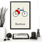 Cuadro Bauhaus Arte Objectos Formas Geometricas Colores Bicicleta Marco Negro