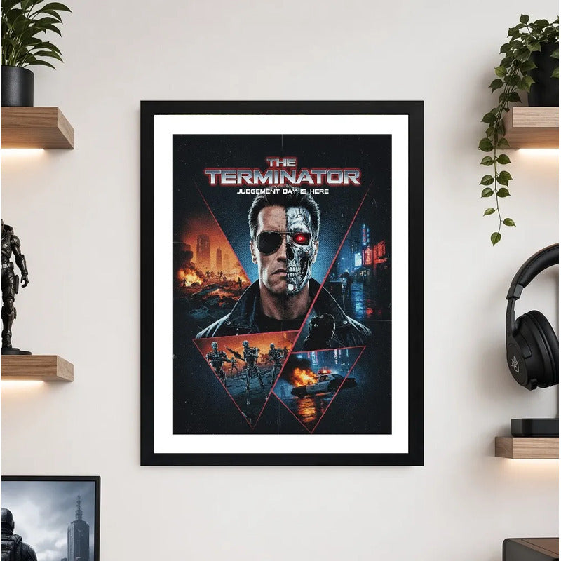 Cuadro El Exterminador Pelicula Arnold Schwarzenegger Arte Marco Negro