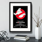 Cuadro Ghostbusters Cazafantasmas Pelicula Con Paspartú Modelo 1 Con Marco Negro