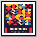 Cuadro Bauhaus Arte Arquitectura Geometrica Colores 33x33cm Bauhaus 9 Marco Negro