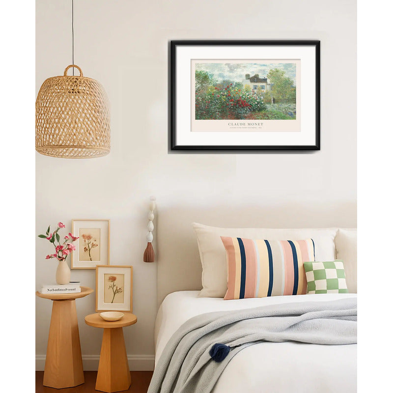 Cuadro Monet El Jardin Del Artista Arte 53x43cm Con Paspartú Marco Negro
