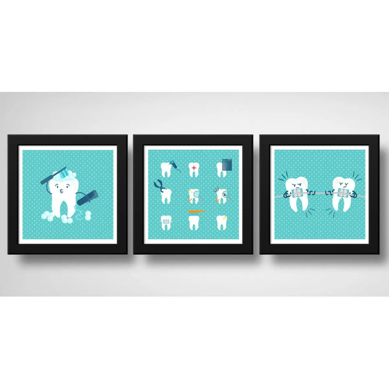 Set 3 Cuadros Clinica Dentista Odontologia Consultorio Brs2