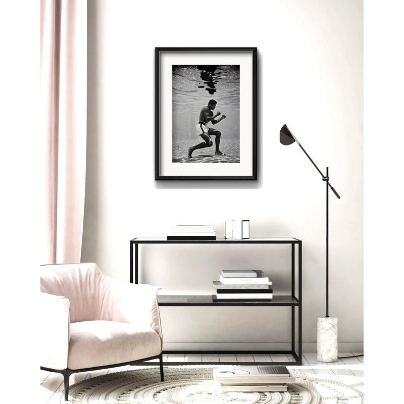 Cuadro Muhammad Ali Boxeo Submarino Deporte 53x43cm Paspartú Marco Negro