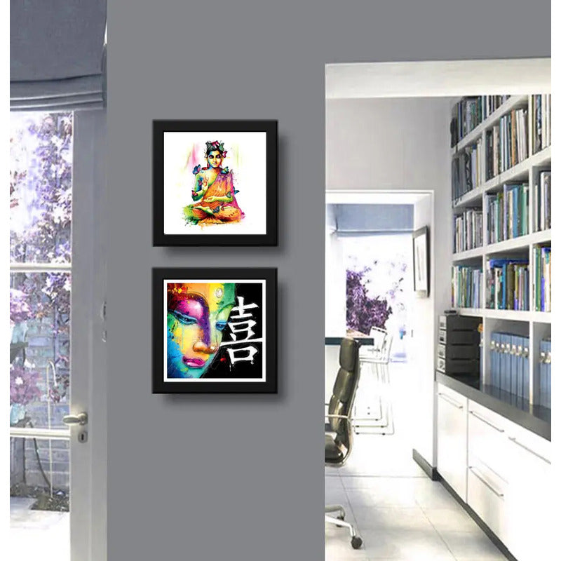 Set 2 Cuadros Buda Pop Art Zen Decoracion Feng Shui Hogar