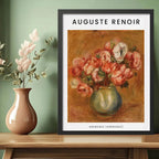 Cuadro Dormitorio Living Auguste Renoir Anémonas Flores Marco Negro