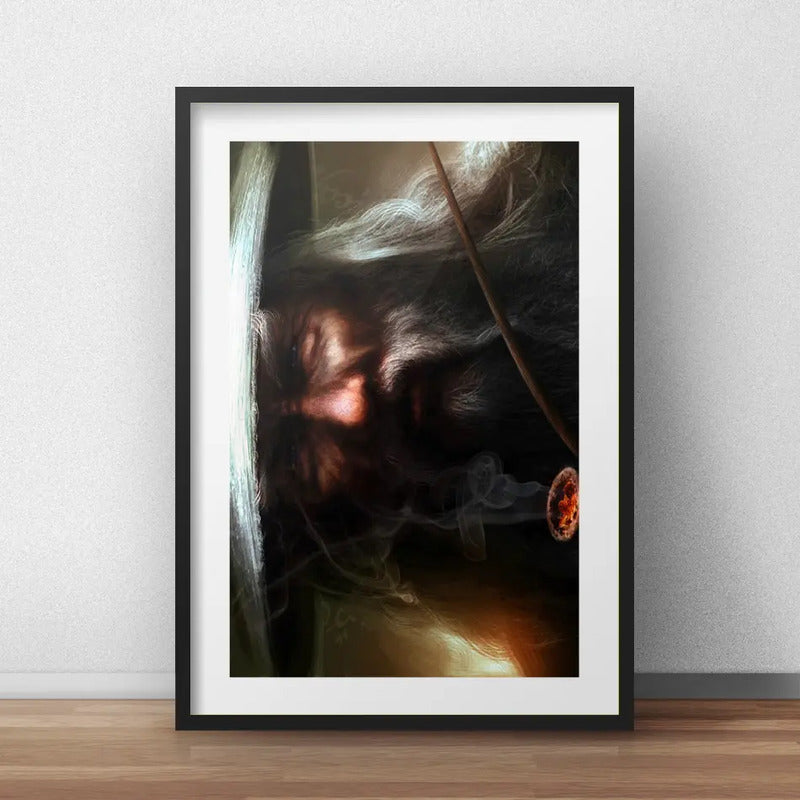 Cuadro Gandalf El Señor De Los Anillos Pelicula Con Paspartú Marco Negro