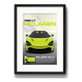 Cuadro Mclaren 765lt Auto Modelo 53x43cm Con Paspartú Marco Negro
