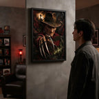 Cuadro Freddy Krueger Pelicula Pesadilla Calle Elm Terror 3d Marco Negro