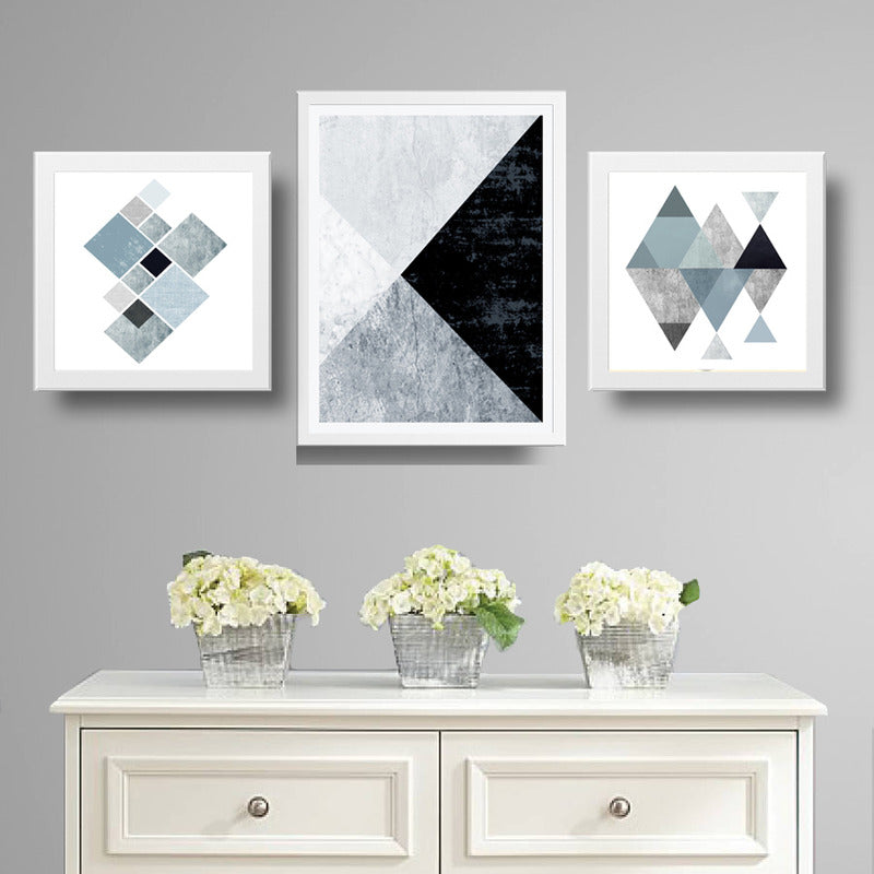 Set 3 Cuadros Geometrico Escandinavo Abstracto Decoracion B4