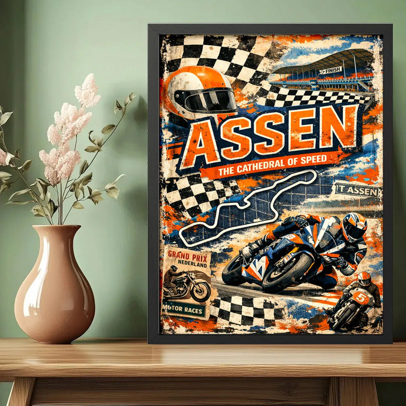 Cuadro Assen Moto Gp Circuito Carrera Pista Autodromo Marco Negro