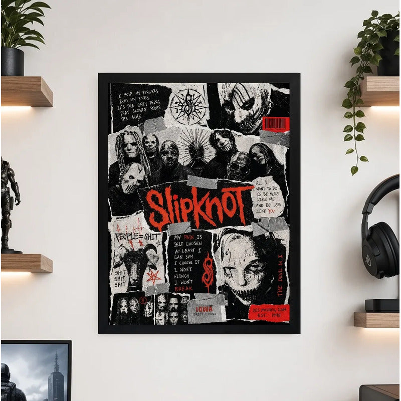 Cuadro Slipknot Metal Rock Banda Musica Albuns Decoracion Marco Negro