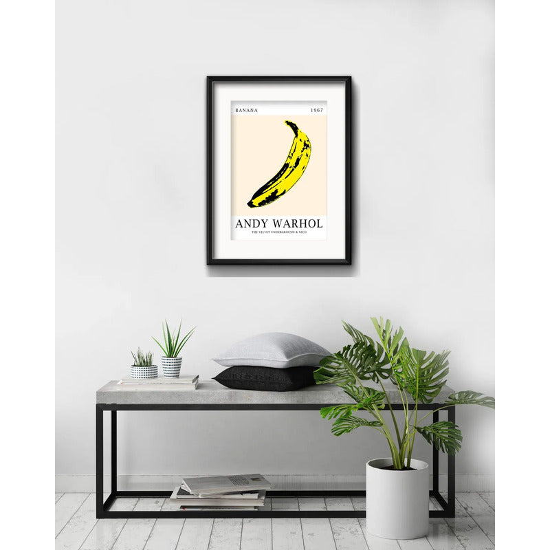 Cuadro Andy Warhol Banana 1967 Pop Art 53x43cm Con Paspartú Marco Negro