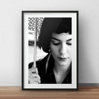 Cuadro Amélie Poulain Blanco Y Negro Pelicula Con Paspartú Marco Negro