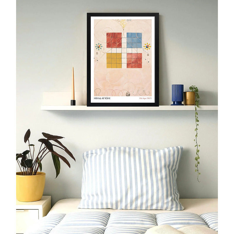 Cuadro Dormitorio Living Hilma Klint Arte Vejez N. 10 Museo Marco Negro