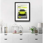 Cuadro Mclaren 765lt Auto Modelo 53x43cm Con Paspartú Marco Negro