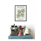 Cuadro Dormitorio Living Matisse Bs3 Tonos Verde Beige Claro Marco Negro